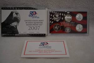 lot 154 image: 2007 U.S. Mint 50 State Quarters - Silver Proof Set of 5 Montana, Washington, Idaho, Wyoming, Utah
