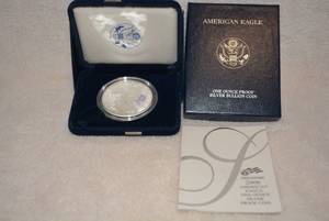 lot 150 image: 2006 American Eagle One Ounce Silver Proof Coin with Certificate of Authenticity
