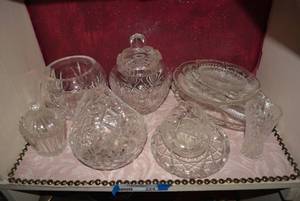 lot 224 image: Lead Crystal Vases and Dishes Plus Crystal Baskets