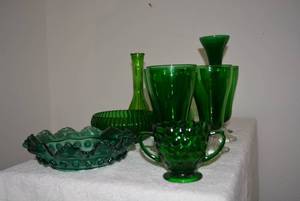 lot 240 image: Emerald Glass Lot see pictures