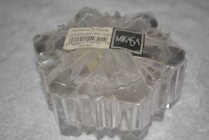 lot 66 image: Mikasa Relish Tray, Mikasa Covered Box, and Crystal Bowl