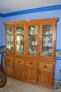 lot 56 image: Lighted China Hutch Contents Not Included