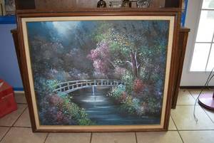 lot 81 image: Bridge Painting signed Esther