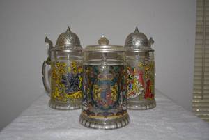 lot 241 image: Clear Glass Steins made in W Germany