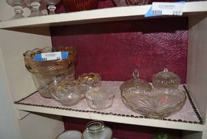 lot 63 image: Gold Trim Glass and Candy Dishes