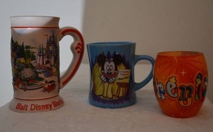 lot 283 image: Disney Lot Disney World Mug, Mickey Mouse Ceramic Coffee Cup, Disneyland Glow Candle