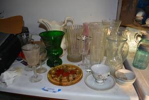 lot 301 image: Large Vases and Misc Glass