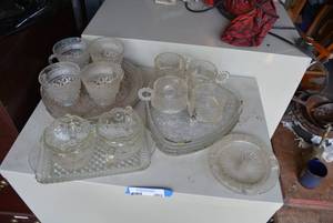 lot 303 image: Luncheon Glass Sets, Cream and Sugar Set