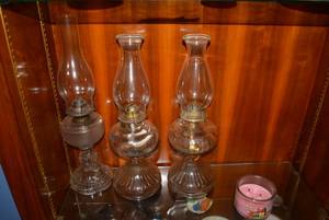 lot 35 image: 3 Large Hurricane Lamps