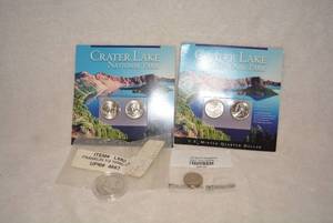 lot 338 image: Crater Lake Oregan Quarters, J5C Nickel, 1959 Franklin 12 Dollar