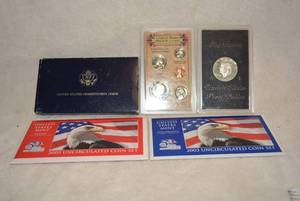 lot 358 image: 2 Sets of 2003 U.S. Mint uncirculated coins P & D Mint, US Proof Coin Collection, US Silver Dollar Proof 1971 (Bid is times the quantity of 2)