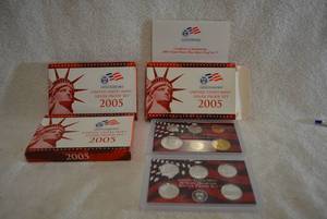 lot 363 image: 3 Sets of 2005 US Mint Proof Silver Sets