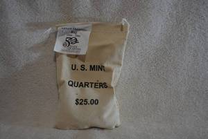 lot 366 image: 1999-2000 US Mint $25 Mixed Quarters Bag