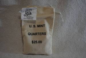 lot 367 image: 1 $25 Bag of US Mint Quarters, Nevada 1998, D-Mint