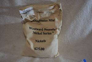 lot 385 image: $25 Bag of 2005 American Bison Westward Journey Nickels, D-Mint