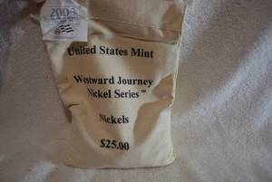 lot 386 image: $25 Bag of 2005 American Bison Westward Journey Nickels, P-Mint