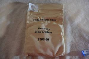 lot 387 image: $100 Bag of 2005 Kennedy Half Dollars, Half D-Mint and Half P-Mint