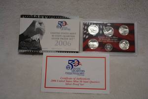 lot 342 image: 2006 U.S. Mint Quarters Silver Proof Set
