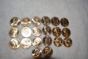 lot 490 image: 20 Presidents $1 Coins