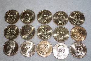 lot 491 image: 15 Presidents $1 Coins
