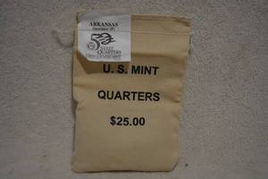 lot 504 image: US Mint $25 Arkansas Quarters Bag, P-Mint