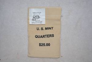 lot 505 image: US Mint $25 Arkansas Quarters Bag, D-Mint