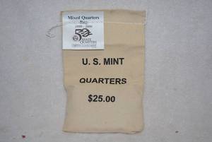 lot 506 image: 1999-2000 $25 Mixed State Quarters Bag
