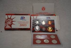 lot 507 image: 2 Sets of 2003 US Mint Silver Proof Sets with Certificate