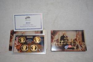 lot 518 image: 2 Sets of 2010 US Mint Presidential $1 Coin Proof Set with Certificate