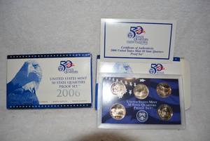 lot 524 image: 2 Sets of 2006 US Mint Quarters Proof Set