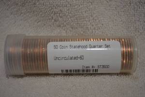 lot 483 image: Uncirculated 50 Coin Statehood Quarter Set