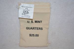 lot 418 image: $25 Bag 1999-2000 US Mint Mixed Quarters