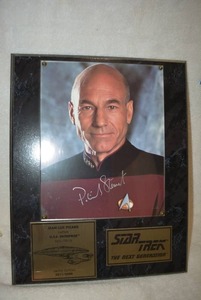 lot 4 image: Limited Edition Jean-Luc PicardPatrick Stewart Signed Photograph Plaque with Certificate