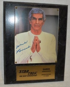 lot 447 image: Limited Edition SarekMark Lenard Signed Photograph Plaque with Certificate