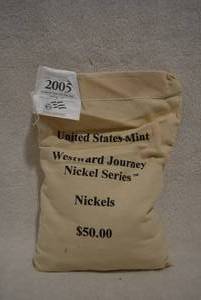 lot 468 image: $50 Bag of 2005 Westward Journey Nickels - Ocean in View O the Joy Design P-Mint