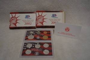lot 433 image: 2 Sets of 2002 US Mint Silver Proof Set with Certificate