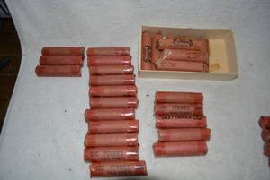 lot 548 image: Wheat Penny Rolls, 28 50-Cent Rolls, 1940-1943