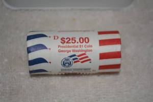 lot 180 image: 2007 U.S. Mint $1 Coin George Washington, 25 Coins, Denver Mint