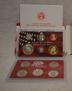 lot 464 image: 2000 US Mint Silver Proof Set with Certificate