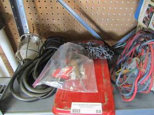 lot 88 image: Shop light, chair, mini screw drivers, red socket set