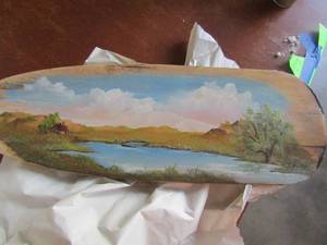 lot 103 image: Hand painted boat paddle