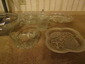 lot 153 image: Deviled egg plate, divided tray sugar dish and more