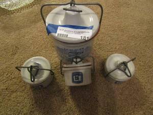 lot 181 image: 3 International flight 1970s cheese CROCKS,   17761976  Bell CROCK