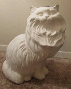 lot 245 image: White Ceramic Cat  APPROX 18 TALL