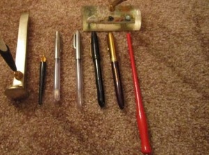 lot 238 image: VINTAGE INK PENS  W PEN HOLDER