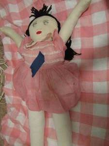 lot 261 image: HAND MADE Baby doll with blanket