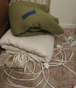 lot 253 image: White and green queen size electric blankets
