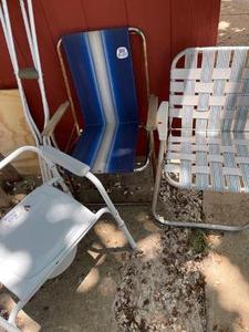 lot 360 image: 2 lawn chairs and Bedside toiletcamp toilet
