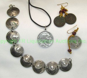 lot 8 image: Buffalo nickel coin jewelry