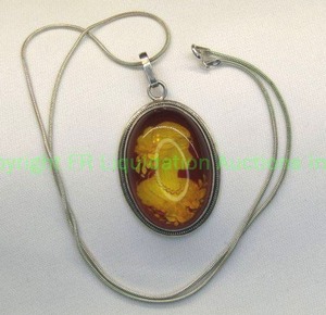 lot 49 image: Sterling Silver glass portrait cameo